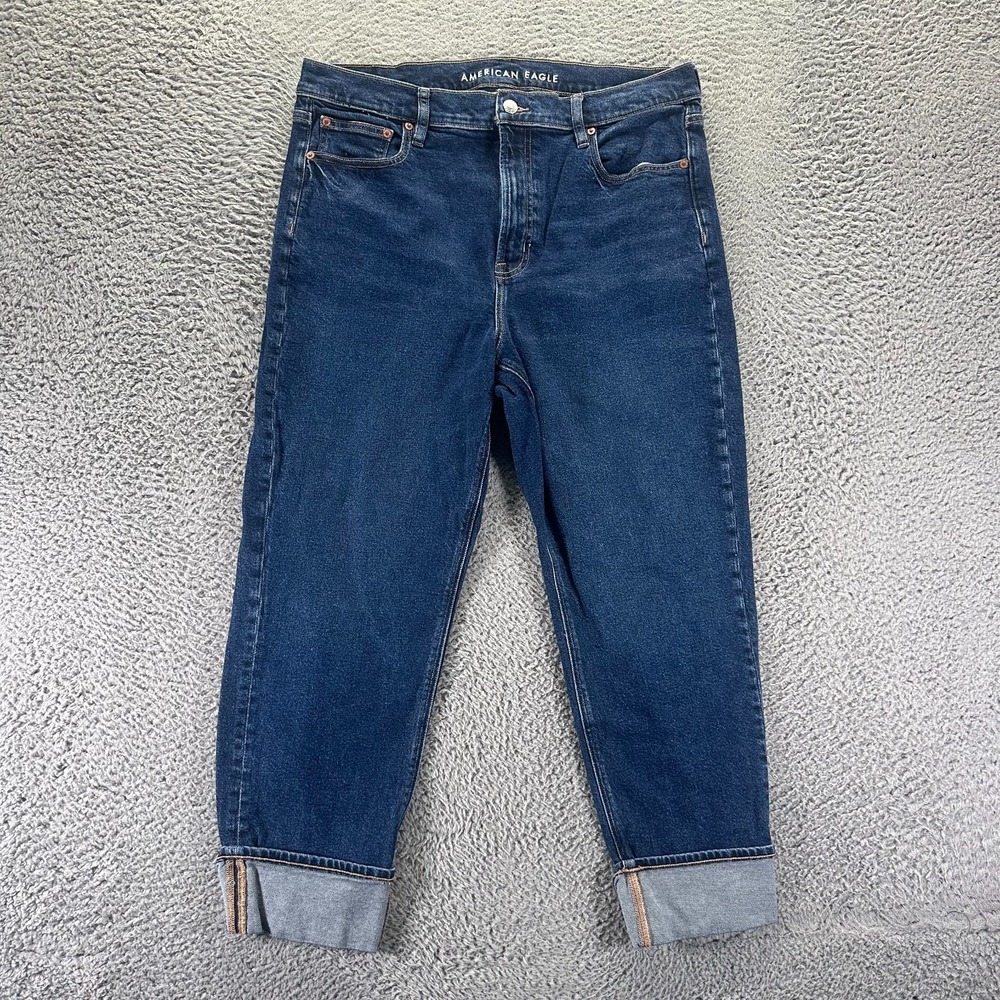 American Eagle Outfitters Jeans Womens 14 Blue Cotton Denim Straight Stretch